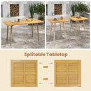 Indoor Outdoor Teak Wood Slatted Tabletop Panel Board Split in 2 Square by LJGDeals