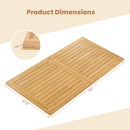 Indoor Outdoor Teak Wood Slatted Tabletop Panel Board Split in 2 Square by DirectDeals