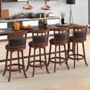 Wood Swivel Bar Stools Set of 2 with Faux Leather Upholstered Seat and Back-Brown by LJGDeals