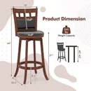 Wood Swivel Bar Stools Set of 2 with Faux Leather Upholstered Seat and Back-Brown by LJGDeals