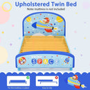Wood Upholstered Twin Bed Platform with Slat Support by LJGDeals