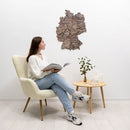 3D Germany Wooden Map Dark Walnut