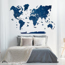 Wooden World Map Navy Blue by Enjoy The Wood