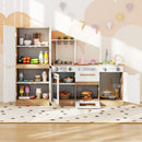 Wooden 2 Piece Kids Kitchen Playset with Fridge and Running Water