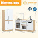 Wooden 2 Piece Kids Kitchen Playset with Fridge and Running Water
