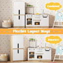 Wooden 2 Piece Kids Kitchen Playset with Fridge and Running Water