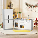 Wooden 2 Piece Kids Kitchen Playset with Fridge and Running Water by LJGDeals