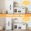 Wooden 2 Piece Kids Kitchen Playset with Fridge and Running Water