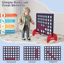 Wooden 4-in-a-row Game Set with 42 PCS Chips and 600D Oxford Fabric Carrying Bag-Blue