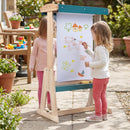 Wooden Art Easel for Kids with Canopy and Paper Roll