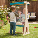 Wooden Art Easel for Kids with Canopy and Paper Roll