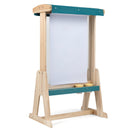 Wooden Art Easel for Kids with Canopy and Paper Roll