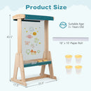 Wooden Art Easel for Kids with Canopy and Paper Roll