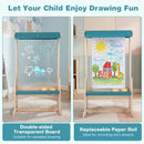 Wooden Art Easel for Kids with Canopy and Paper Roll by LJGDeals