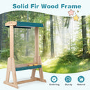 Wooden Art Easel for Kids with Canopy and Paper Roll