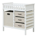 Wooden Baby Changing Table Diaper Changing Station with 3 Fabric Storage Drawers