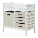 Wooden Baby Changing Table Diaper Changing Station with 3 Fabric Storage Drawers by LJGDeals