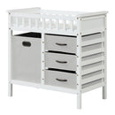 Wooden Baby Changing Table Diaper Changing Station with 3 Fabric Storage Drawers