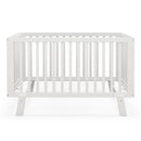 Rubber Wood Baby Crib with Adjustable Mattress Heights and Guardrails-White by LJGDeals