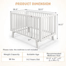 Rubber Wood Baby Crib with Adjustable Mattress Heights and Guardrails-White by LJGDeals