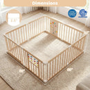Wooden Baby Playpen Adjustable Large Play Yard for Infants-Natural by LJGDeals