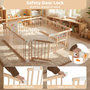 Wooden Baby Playpen Adjustable Large Play Yard for Infants-Natural by LJGDeals