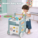 6-in-1 Wooden Baby Stroller with Play Kitchen for Kids Over 12 Months