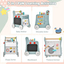 6-in-1 Wooden Baby Stroller with Play Kitchen for Kids Over 12 Months by LJGDeals