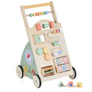Wooden Baby Walker with Wheels and Storage Basket by LJGDeals