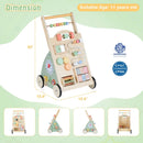 Wooden Baby Walker with Wheels and Storage Basket by DirectDeals