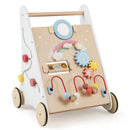 Wooden Baby Walker with Multiple Activities Center for Over 1 Year Old-White