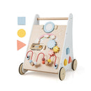 Wooden Baby Walker with Multiple Activities Center for Over 1 Year Old-White