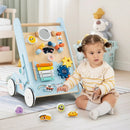 Wooden Baby Walker Push and Pull Learning Activity Center with Wheels for Toddlers 1+ Years Old by LJGDeals