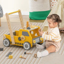 2-in-1 Wooden Baby Walker with Adjustable Speed and Bottom Storage-Yellow by LJGDeals