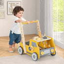 2-in-1 Wooden Baby Walker with Adjustable Speed and Bottom Storage-Yellow by LJGDeals