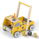 2-in-1 Wooden Baby Walker with Adjustable Speed and Bottom Storage-Yellow by LJGDeals