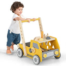 2-in-1 Wooden Baby Walker with Adjustable Speed and Bottom Storage-Yellow by LJGDeals
