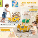 2-in-1 Wooden Baby Walker with Adjustable Speed and Bottom Storage-Yellow by LJGDeals