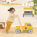 2-in-1 Wooden Baby Walker with Adjustable Speed and Bottom Storage-Yellow by LJGDeals