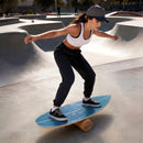 Wooden Balancing Board with Cork Roller and Storage Rack to Exercise