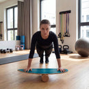 Wooden Balancing Board with Cork Roller and Storage Rack to Exercise by LJGDeals