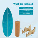 Wooden Balancing Board with Cork Roller and Storage Rack to Exercise by LJGDeals