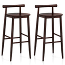 Wooden Bar Chair Set of 2 with Backrest and Footrest for Home Restaurant Cafe by DirectDeals