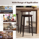 Wooden Bar Chair Set of 2 with Backrest and Footrest for Home Restaurant Cafe by DirectDeals