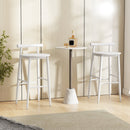 Wooden Bar Chair Set of 2 with Backrest and Footrest for Home Restaurant Cafe by DirectDeals