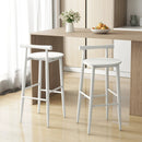 Wooden Bar Chair Set of 2 with Backrest and Footrest for Home Restaurant Cafe by LJGDeals