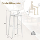 Wooden Bar Chair Set of 2 with Backrest and Footrest for Home Restaurant Cafe by DirectDeals