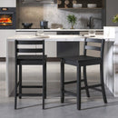 Wooden Bar Stools Set of 2 with Ergonomic Backrest and Footrest by LJGDeals