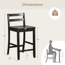Wooden Bar Stools Set of 2 with Ergonomic Backrest and Footrest by LJGDeals