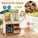 Wooden Barbecue Grill Playset with Chalkboard and Sink and Cabinet-Natural by LJGDeals